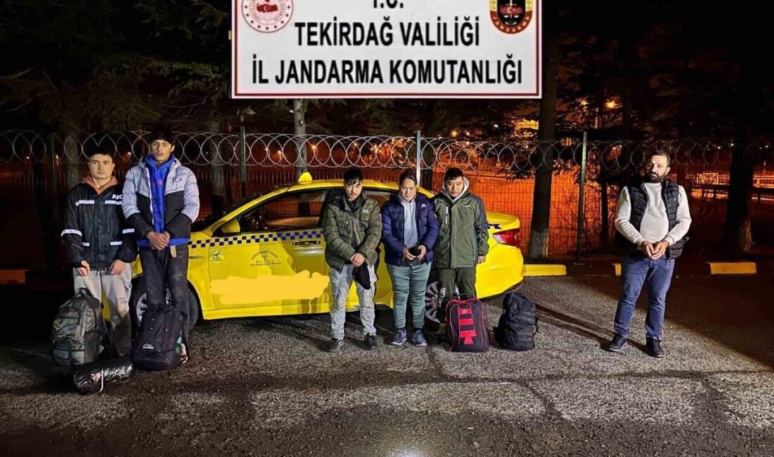 Tekirdağ’da düzensiz göç uygulamasında 5 göçmen ve 1 organizatör yakalandı Tekirdağ’da jandarma tarafından yapılan