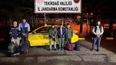 Tekirdağ’da jandarma tarafından yapılan operasyonda 5 düzensiz göçmen ve bir