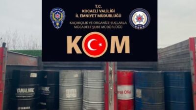 Kocaeli'de TEM Otoyolu'nda durdurulan araçta 2 ton 550 litre kaçak
