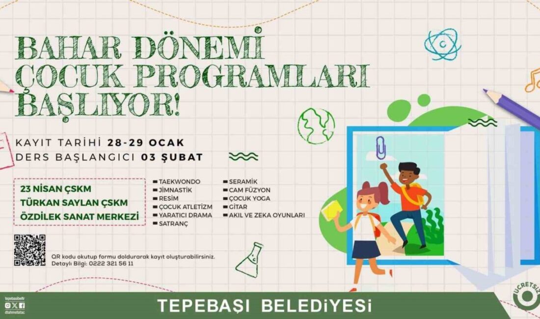 Tepebaşı Belediyesi, çocukların gelişimine yönelik programları kent genelinde sürdürüyor. Çeşitli
