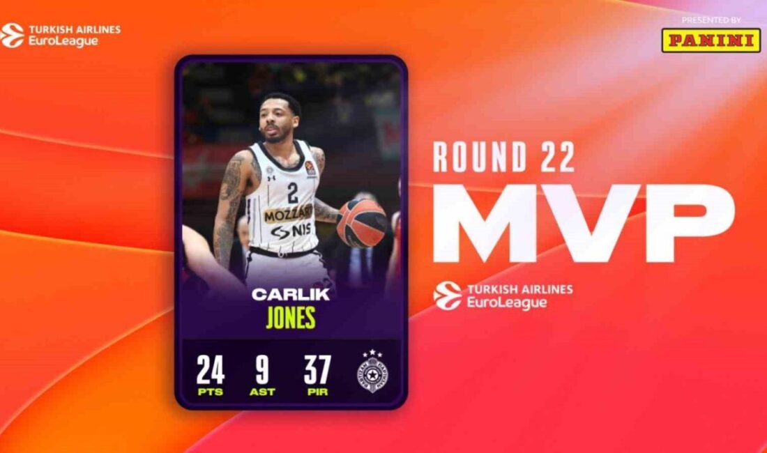 THY Euroleague'in 22. haftasının MVP'si, Partizan'ın Güney Sudanlı oyuncusu Carlik