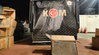 Yalova'da 3 milyon 360 bin dolum makaronun ele geçirildiği operasyonda