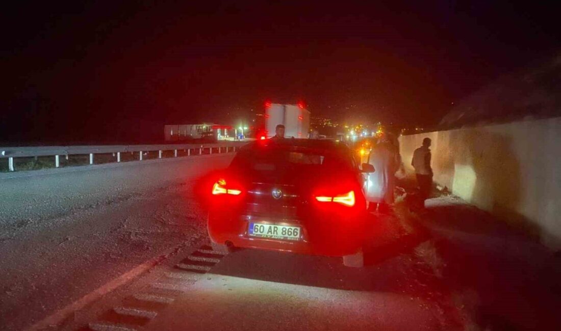 Samsun'da Yenice mevkisinde anayola düşen tır lastiği kazaya sebep oldu.