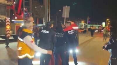 Denizli’nin Pamukkale ilçesindeki 7 katlı bir rezidansta çıkan yangında, itfaiye