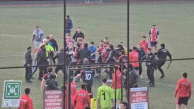 Karabük 1. Amatör Lig’deki 5000 Evlerspor-Eskipazar Belediyespor maçı devre arasında