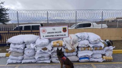 Kahramankazan ilçesinde tırda 4 ton 700 kilo kaçak tütün ele