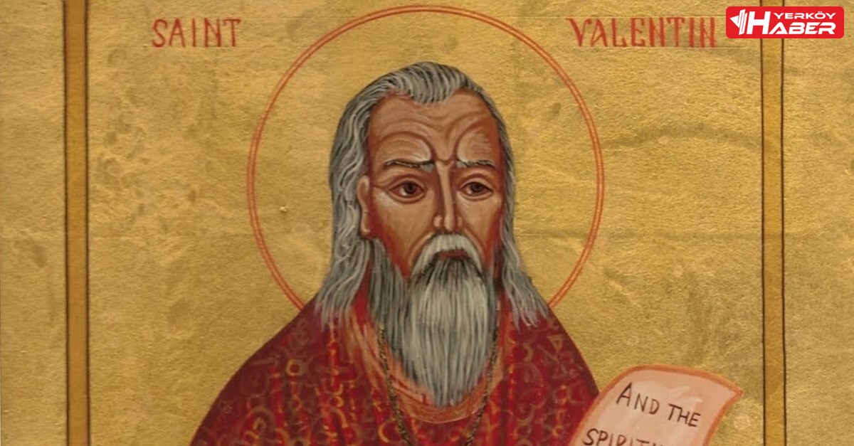 Aziz Valentine'in Portresi: Tarihsel bir resim veya çizim.