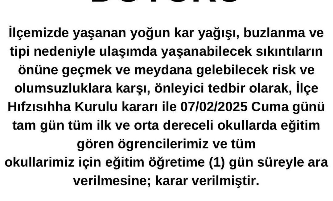 Bursa'nın Büyükorhan ve Orhaneli ilçelerinde yoğun kar yağışı nedeniyle 7