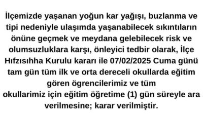 Bursa'nın Büyükorhan ve Orhaneli ilçelerinde yoğun kar yağışı nedeniyle 7