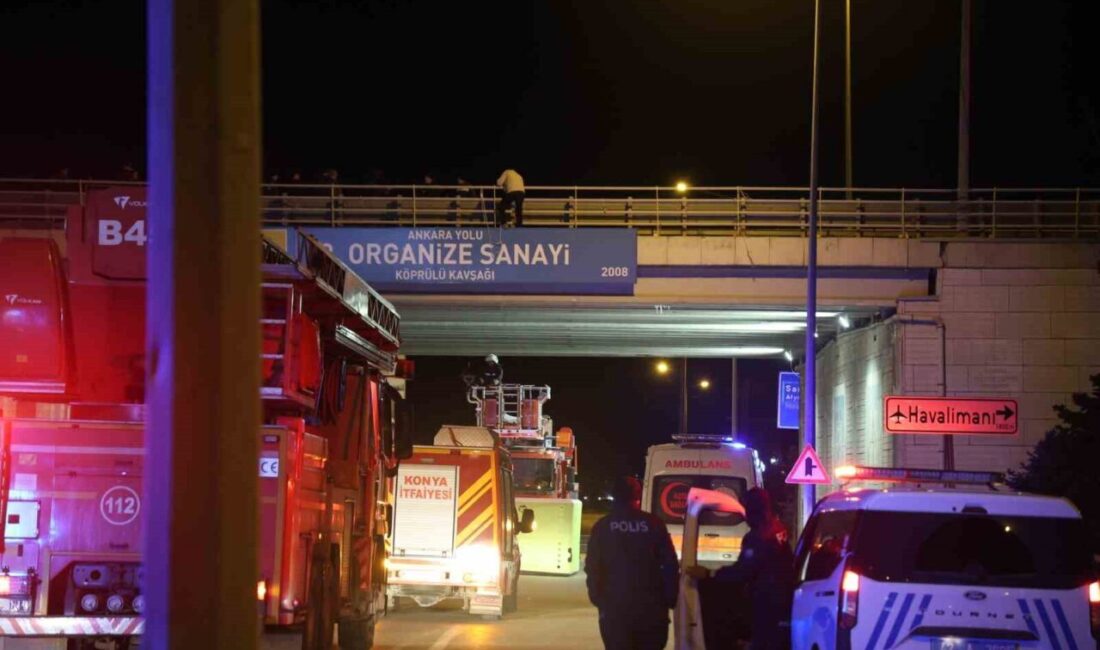 Konya'da, işten ayrıldıktan sonra bunalıma giren E.S. üst geçide çıktı.