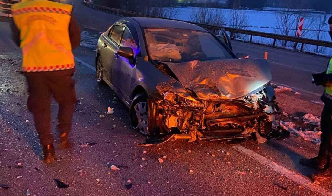 Çorum'un Alaca ilçesinde meydana gelen trafik kazasında otomobil ile hafif