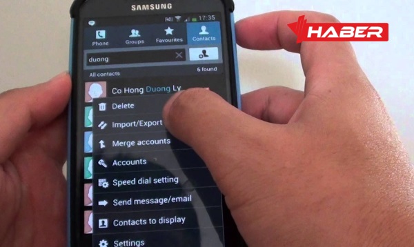 eşi rehbere kaydetme