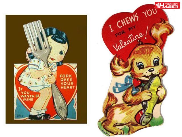 Eski Valentine Kartları: Antik tasarımlı kartlar.