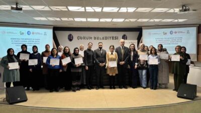 Çorum'da düzenlenen eğitimlerde 20 kadın girişimci sertifika aldı. "Kadın Kültür