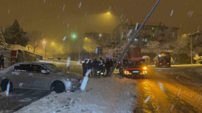 Düzce’deki etkili kar yağışı, Bahçeşehir bölgesinde 5 trafik kazasına yol