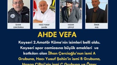 Kayseri Amatör Spor Kulüpleri Federasyonu, İkinci Amatör Küme’deki gruplara emektar