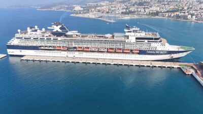 Şubat ayının başında Aydın'ın Kuşadası ilçesine yanaşan Malta bayraklı 'Celebrity