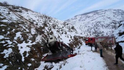 Muş'ta Cihat Atay yönetimindeki park halindeki vinç, belirtilmeyen bir sebeple
