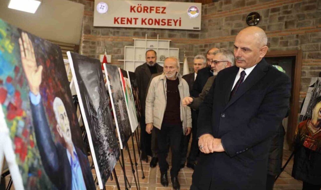 Ressam Yücel Feyat’ın "Siyah Beyaz Gazze" sergisi, Körfez Kent Konseyi’nde