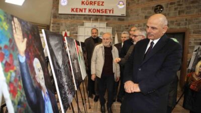 Ressam Yücel Feyat’ın "Siyah Beyaz Gazze" sergisi, Körfez Kent Konseyi’nde