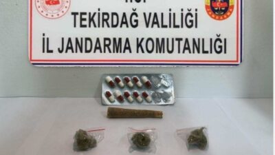 Tekirdağ İl Jandarma Komutanlığı'nın düzenlediği operasyonlar sonucu, çeşitli uyuşturucu maddeler