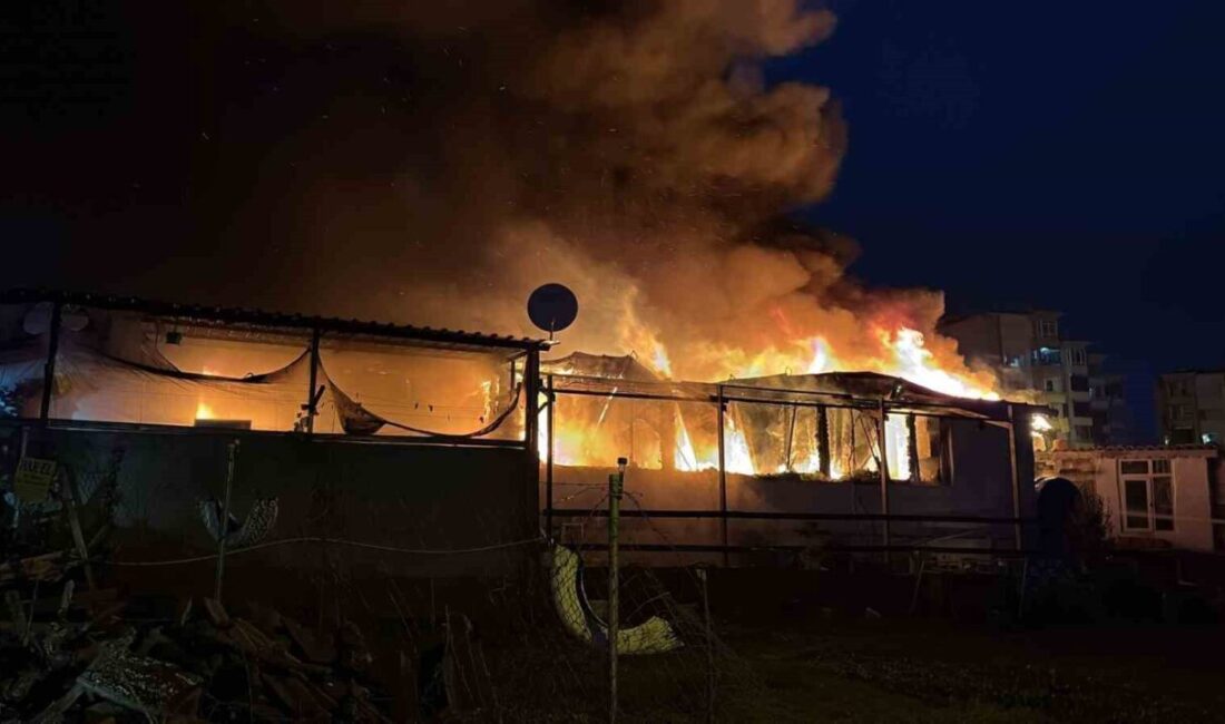 Tekirdağ’ın Süleymanpaşa ilçesinde prefabrik evde çıkan yangın geceyi aydınlattı. Hızlı