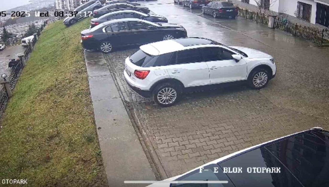 Trabzon'un Ortahisar ilçesinde T.Ş. park halindeyken otomobilini kontrolünü kaybedip bir