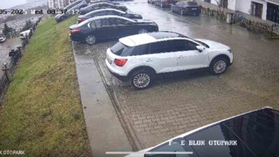 Trabzon'un Ortahisar ilçesinde T.Ş. park halindeyken otomobilini kontrolünü kaybedip bir