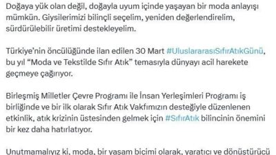 Emine Erdoğan, moda endüstrisinin doğaya zarar veren atıklarına dikkat çekerek