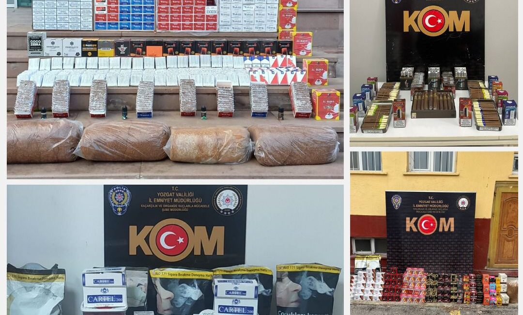 Yozgat İl Emniyet Müdürlüğü, Ocak 2025 döneminde gerçekleştirdiği operasyonlarla kaçakçılık,