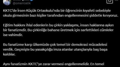 AK Parti Sözcüsü Ömer Çelik, KKTC'de yaşanan kıyafet sebebiyle öğrencinin