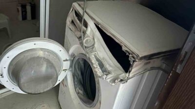 Çorum'un Alaca ilçesinde çamaşır makinesinden çıkan yangın hızlı bir şekilde
