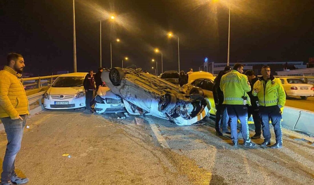 Ankara Yenimahalle'de meydana gelen zincirleme kazada 9 araç karıştı, 4