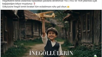 İnegöl Belediyesi, vatandaşların 1927, 1932 ve 1934 yıllarında Türkiye’ye uçak