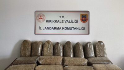 Kırıkkale’de jandarma tarafından gerçekleştirilen operasyonda 80 kilogram kaçak tütün ele