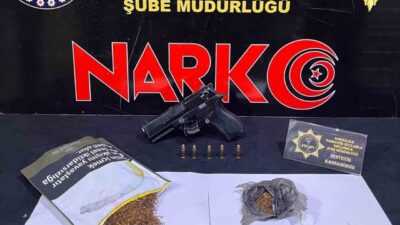 Kırıkkale'de yapılan operasyonda evinde uyuşturucu ve silah bulunan M.G. isimli