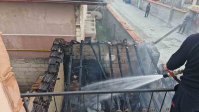 Çorum'un Alaca ilçesinde çıkan yangın, Yıldızhan Mahallesi'nde bulunan bir binanın