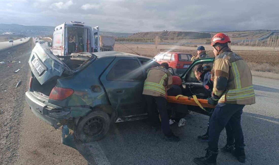 Ankara-Samsun kara yolunda meydana gelen kazada, kontrolü kaybeden sürücü metrelerce