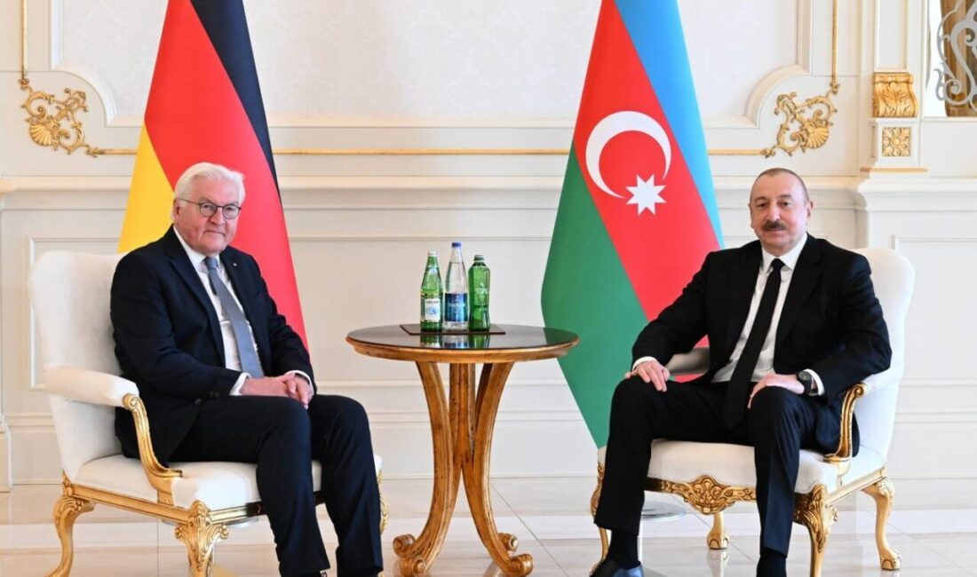 Almanya Cumhurbaşkanı Frank-Walter Steinmeier, Azerbaycan Cumhurbaşkanı İlham Aliyev ile Bakü’de