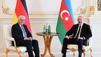 Almanya Cumhurbaşkanı Frank-Walter Steinmeier, Azerbaycan Cumhurbaşkanı İlham Aliyev ile Bakü’de