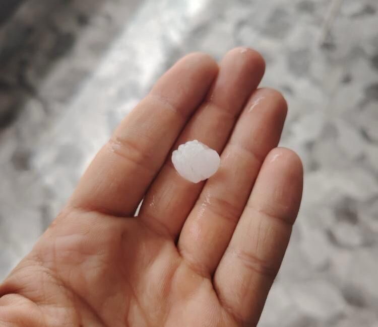 Polatlı'nın Uzunbeyli Mahallesi'nde şiddetli dolu yağışı, ekili tarlalarda büyük zarara