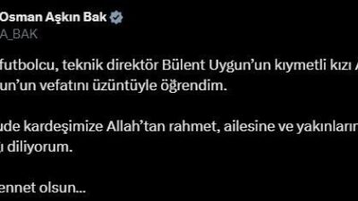 Bakan Osman Aşkın Bak, Teknik Direktör Bülent Uygun'un kızı Almina