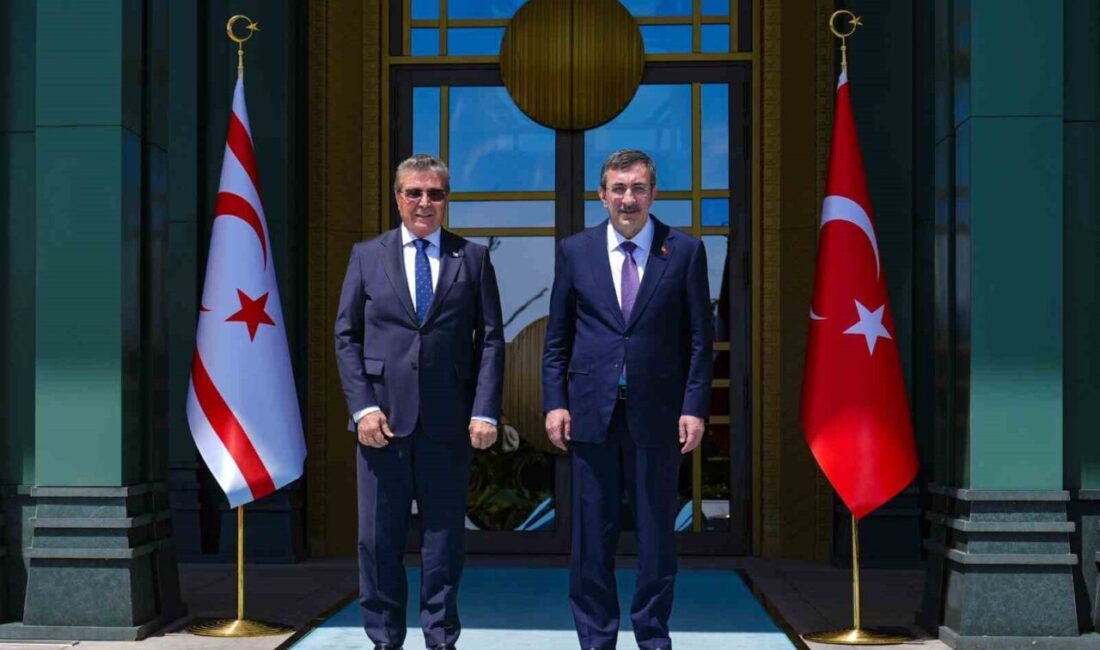 Cumhurbaşkanı Yardımcısı Cevdet Yılmaz, KKTC Başbakanı Ünal Üstel ile görüşmesinde