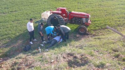 Yozgat’ta meydana gelen traktör kazasında Nuri Doğan isimli sürücü yaralandı
