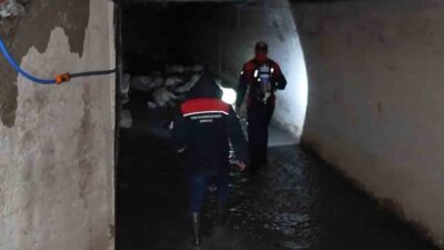 Kırıkkale'nin Yahşihan ilçesindeki menfezde meydana gelen olayda keskin koku nedeniyle