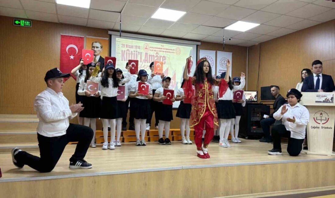 Kut’ül Amare Zaferi'nin 109. yıldönümü Kızılcahamam Çağatay Ortaokulu'nda yapılan törenle