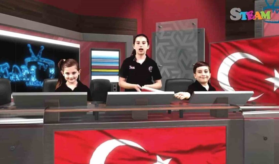 Manisa Akhisar'daki öğrenciler, SteamTv adlı dijital kanalda 23 Nisan özel