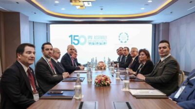 TBMM Başkanı Numan Kurtulmuş, Özbekistan’da Mısır Temsilciler Meclisi Başkanı ile
