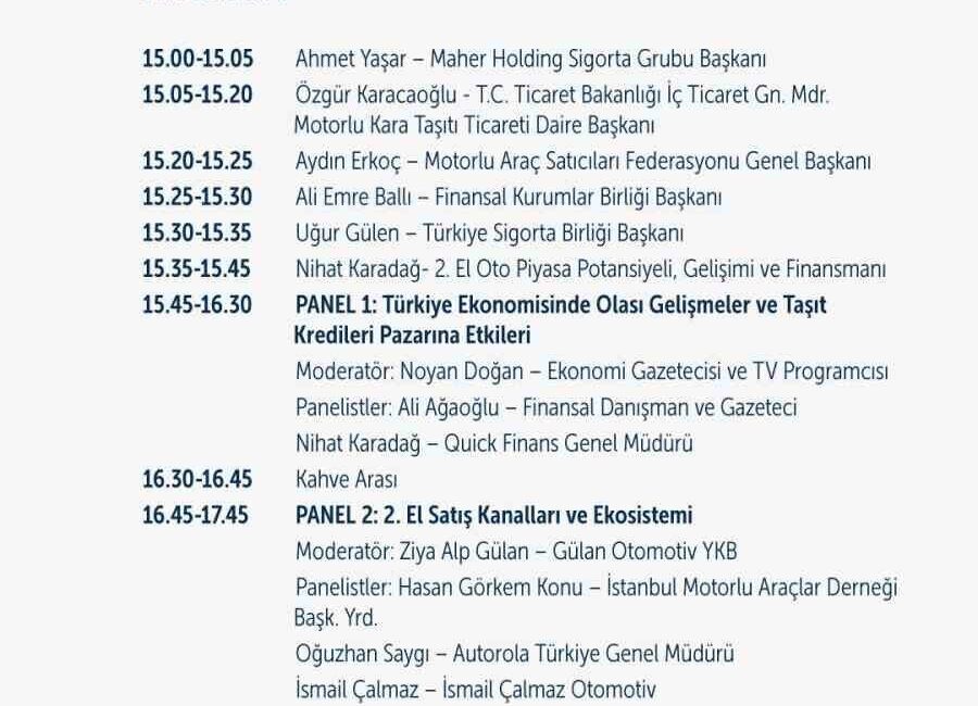 Türkiye'nin ilk 2. El Oto Zirvesi, 6 Nisan günü İstanbul