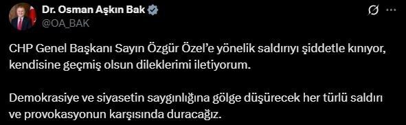 Gençlik ve Spor Bakanı Osman Aşkın Bak, CHP Genel Başkanı